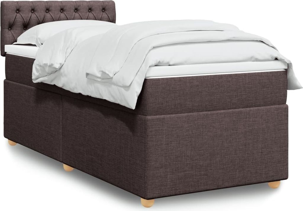 Maison Exclusive - Boxspringbett mit Matratze Dunkelbraun 90x200 cm Stoff