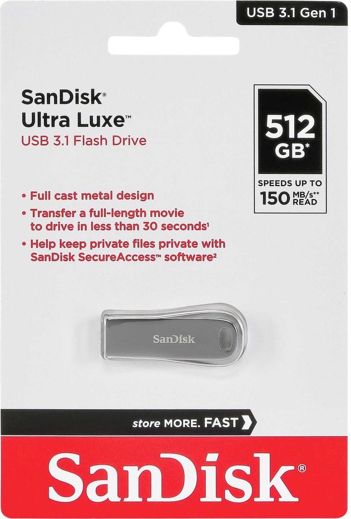 SanDisk Ultra Luxe - Unità flash USB - 512 GB - USB 3.1 Gen Immagine del prodotto 