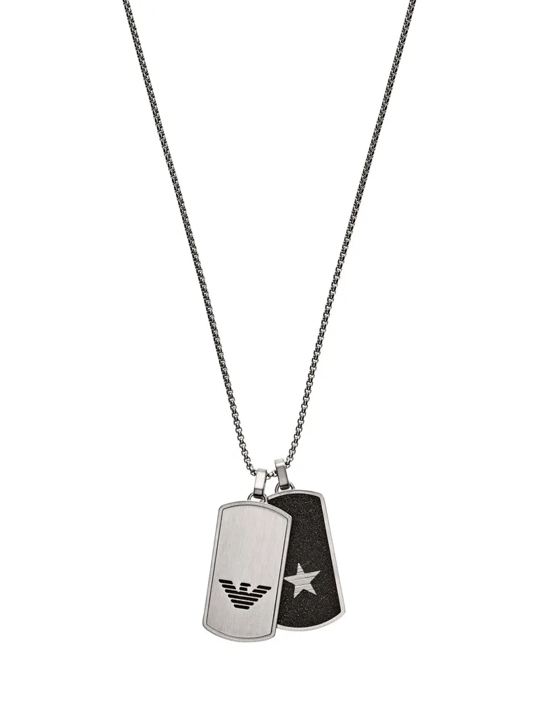 Collier Emporio Armani EGS2675040 Sentimental Bijou Homme en Acier Noir