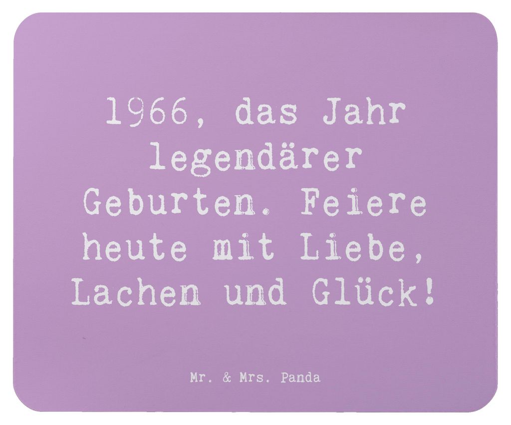 Mr. & Mrs. Panda Mauspad Spruch 1966 Geburtstag - Lavendeltraum - Geschenk, Geburtstagsfeier, Feiere heute, Glückwunsch, Mousepad, mousematte, Hap...