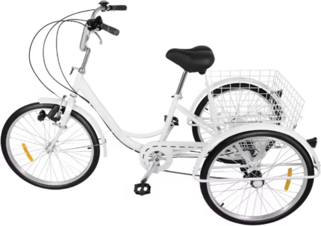 Tricycle Senior pour Faire ses Courses - Modèle 24 Pouces avec Panier