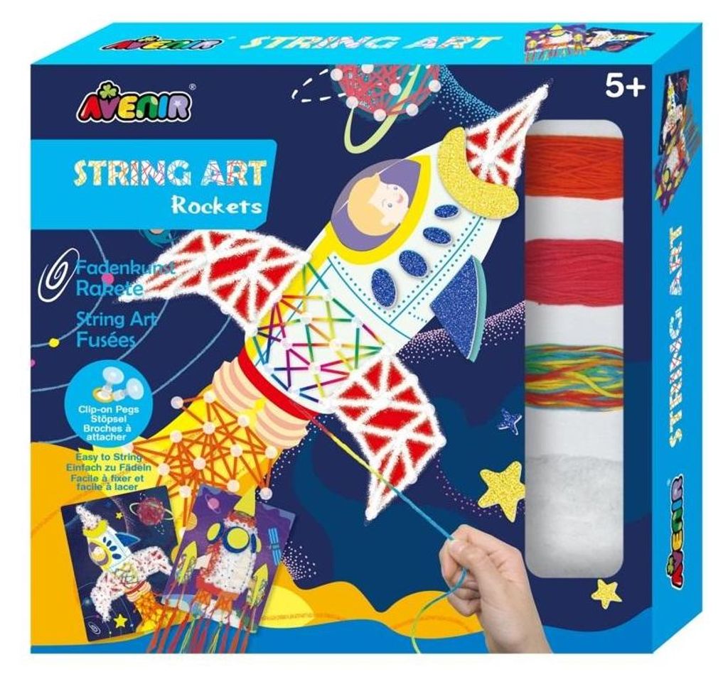 Avenir 6301711 - String Art Rockets, Raketen, Fadenkunst, Bastelset