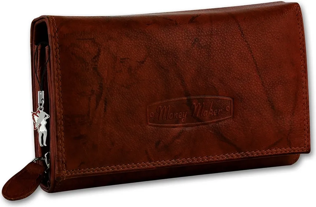 Portafoglio Cameriere Pelle RFID Money Maker 15,5cm Marrone D2OPJ704N