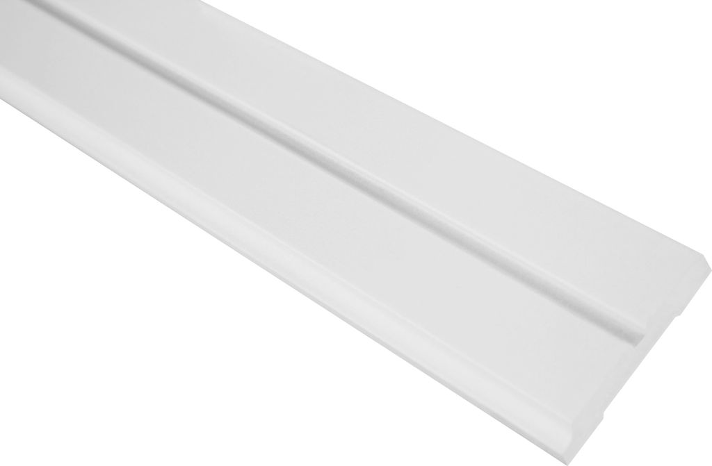 GRAND DECOR Stuckleisten Wand flach modern, PolyurethanHartschaum weiß - 2m Wandleisten glatt Dekorleisten zum kleben Deckenstuck Deko (10 Meter C...