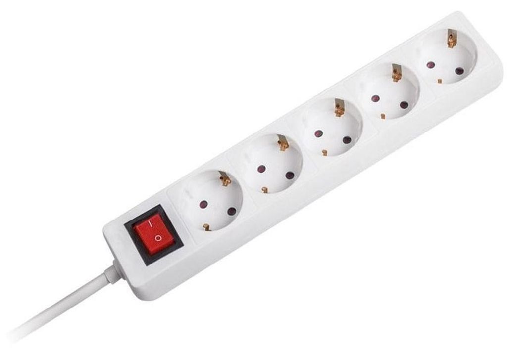 Steckdosenleiste 3x1,5 mm², 5 Steckdosen, 5 m, Schalter, Produktbild 