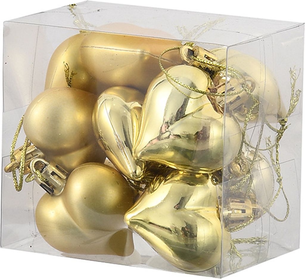 Herz-Anhänger zum Valentinstag, romantische Mini-Herzen zum Aufhängen, Ornamente für Zuhause, Party-Dekorationen, 4,5 cm, golden, 12 Stück