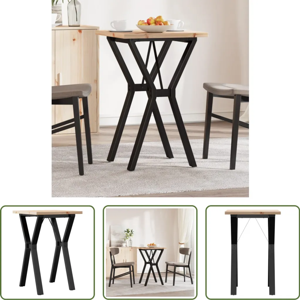 Tavolo 50x50 Pino e Ghisa a Y | The Living Store Stile Rustico