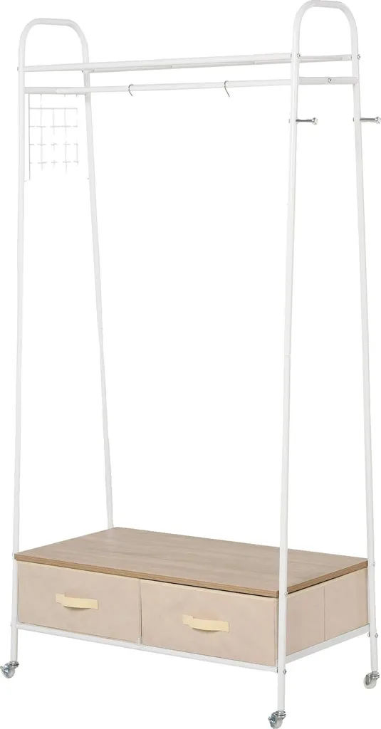 Penderie blanche design mobile et robuste - Garde-robe métal gain de place