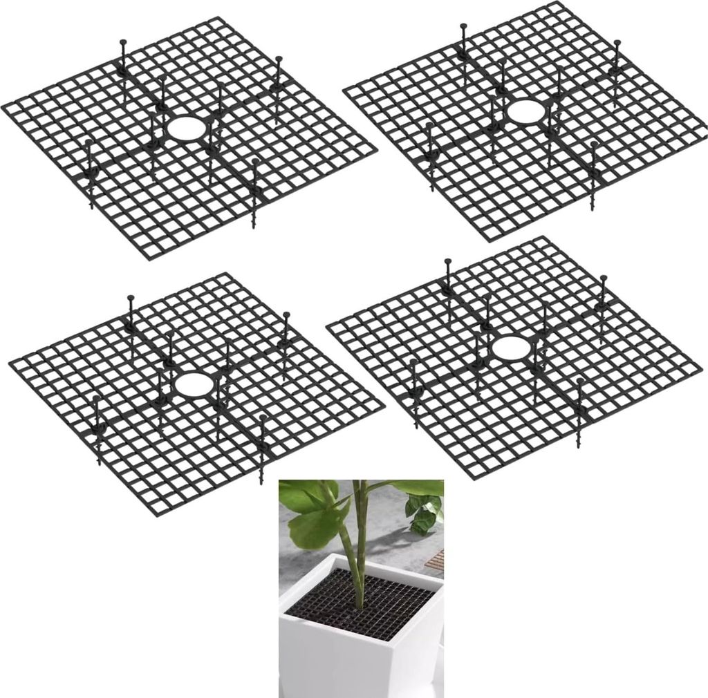 Pflanzenpot-Hülle - Pflanzenbeschützer - 4 Stück - Schwarz - 30 cm