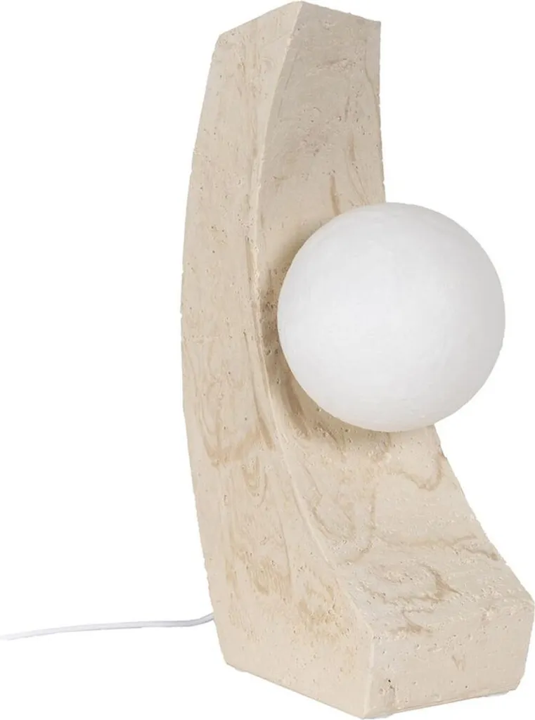 Lampada da tavolo in resina poliestere crema 220-240 V 16,5 x 11,5 x 30 cm