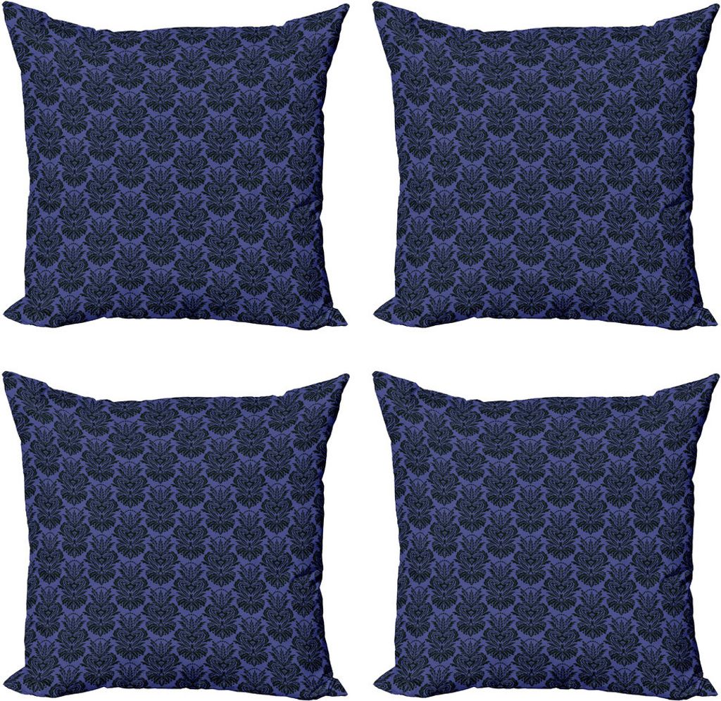 ABAKUHAUS Abstrakt Kissenbezug Set (4 Stück), Tupfen-Damast-Inspired, Moderner Doppelseitiger Digitaldruck, 45 cm x 45 cm, Lavendel Koksgraue