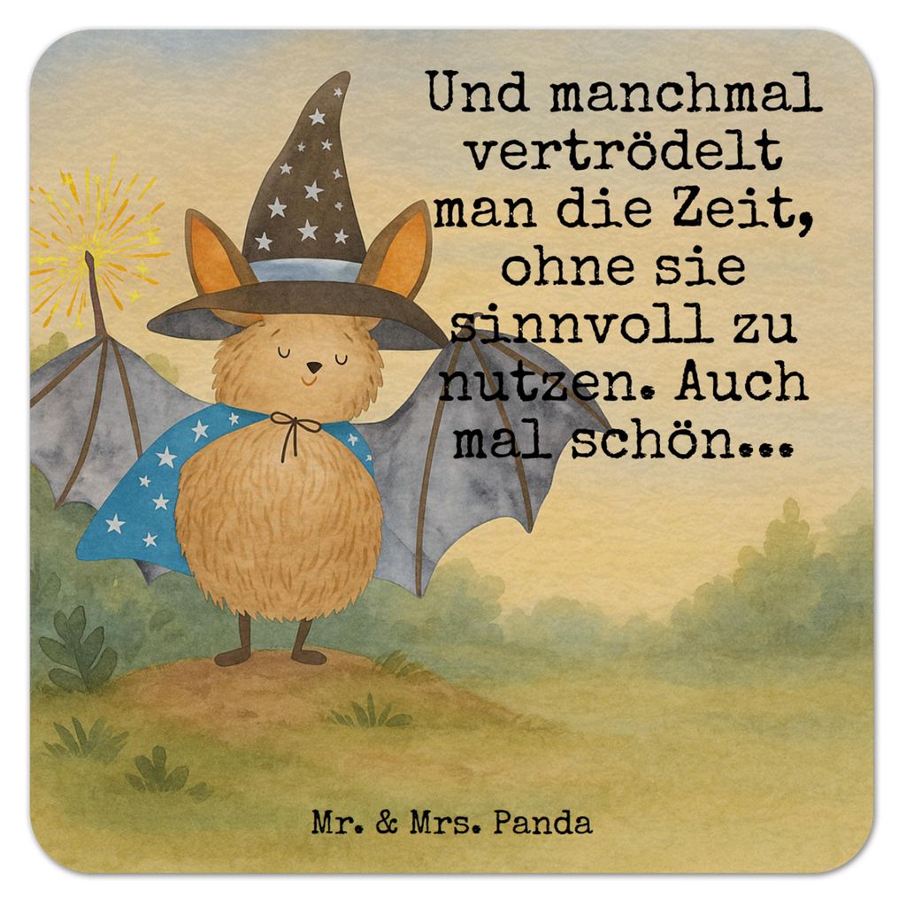 Mr. & Mrs. Panda Bierfilzl Fledermaus Zauberer Design 100er Set - Weiß - Geschenk, Reinsteigern, Frauen, Fledermäuse, gläseruntersetzer, Tassenu...