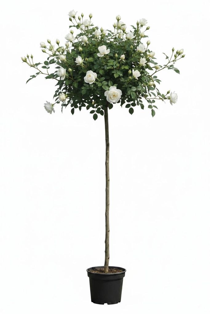 Rose ‘Kristall’ - Hochstamm | weiße Duftrose für Garten & Produktbild 