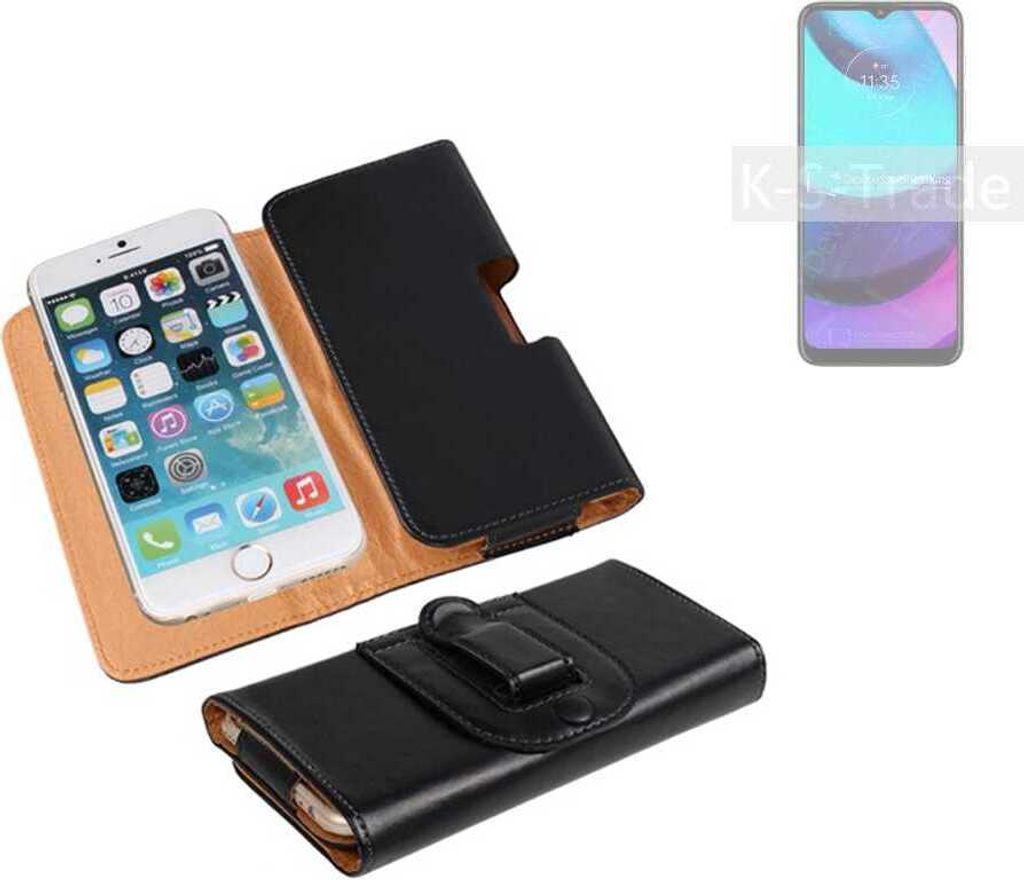 K-S-Trade Schützhülle Handyhülle kompatibel mit Motorola Moto E20 Holster Gürtel Tasche Schutzhülle Handy-Tasche Smartphone Case Seitentasche