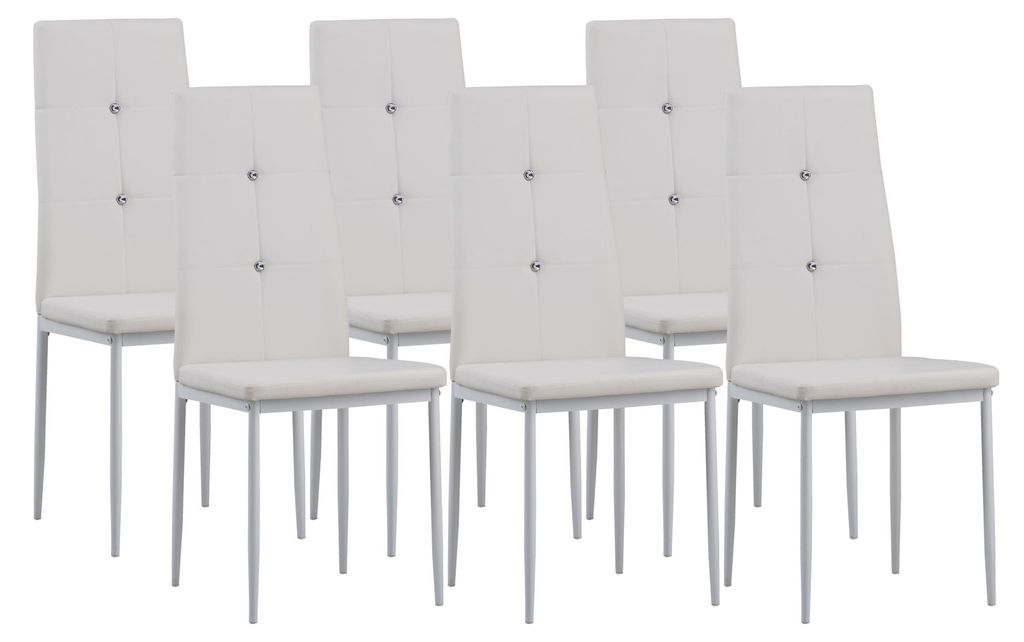 Albatros Esszimmerstühle DIAMOND 6er Set, Weiss - Edler Produktbild 