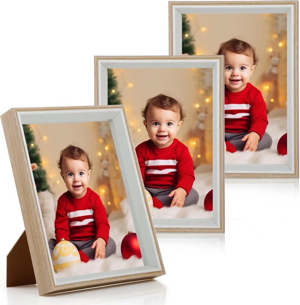 Cadre Photo en Acrylique Transparent 13x18 cm Grain de Bois Durable