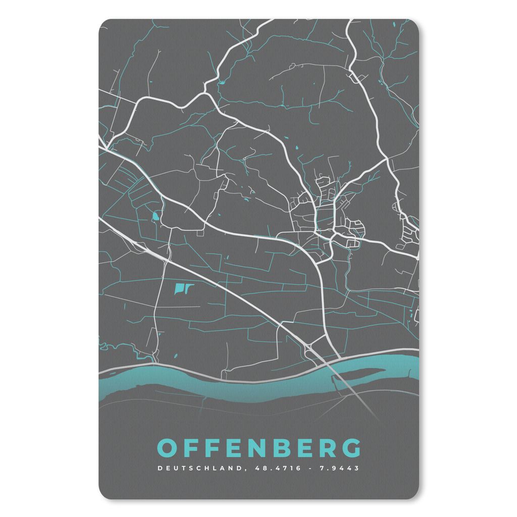 MuchoWow Mauspad Mousepad Stadtplan - Offenberg - Deutschland - Karte 40x60 cm - Mousepads - Maus Mat - Pad - Mausunterlage - Schreibtisch Accesoire