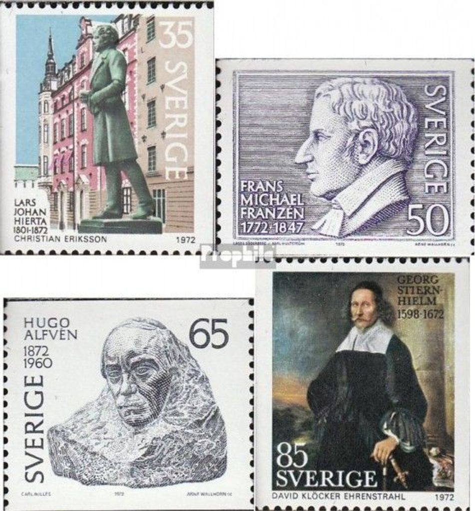 Briefmarken Schweden 1972 Mi 742-745 (kompl.Ausg.) postfrisch Persönlichkeiten