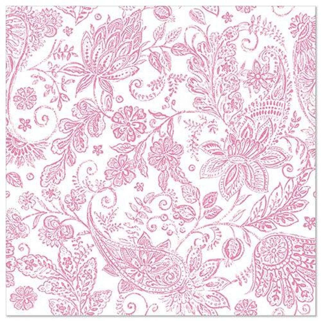 Papstar Servietten "ROYAL Collection" 1/4-Falz 40 x 40 cm fuchsia "Paisley" 5 x 50 Stück