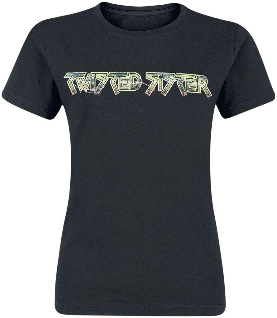 Twisted Sister T-Shirt Damen Metallic Logo schwarz L