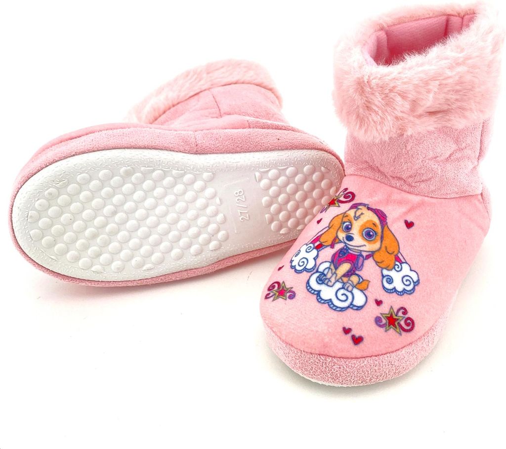 heimtexland Paw Patrol Hausschuhe Kinder Hüttenschuhe Kuschelig Warm Anti Rutsch Hausstiefel Typ867 Skye Rosa 27-28