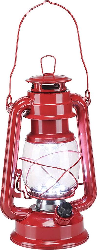 LED Sturmlaterne rot - 15 LED - Batterie Camping Laterne Produktbild 