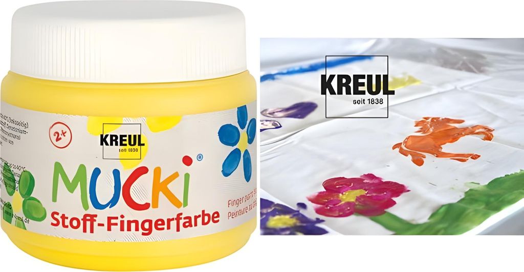 Kreul Mucki Stoff Fingerfarbe weiß 150 ml Produktbild 