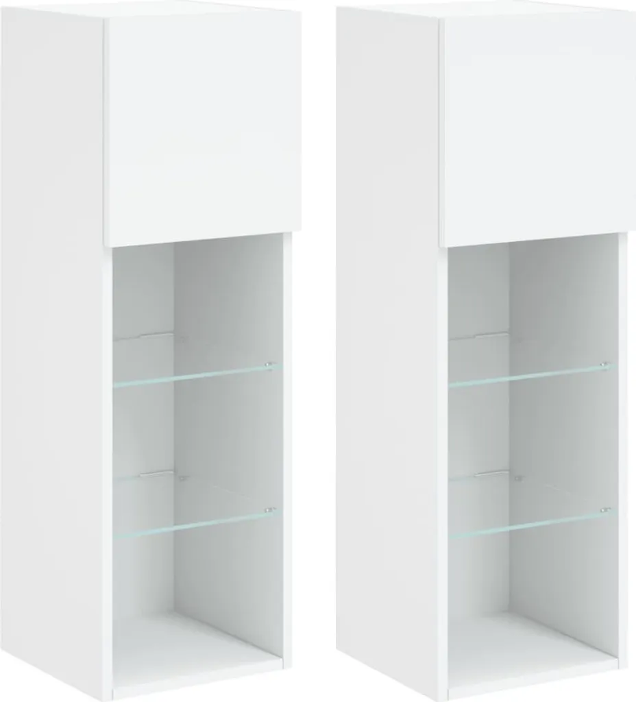 Supporto TV LED Bianco 2 Unità 30,5x30x90 cm | Gaming & Cinema