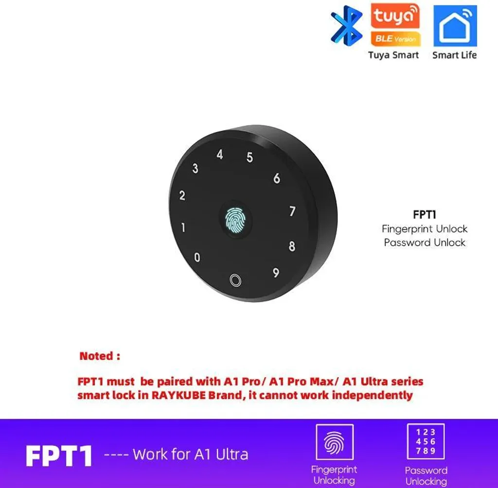 Serrure à empreinte digitale FPT1 avec accès Bluetooth longue portée - 2