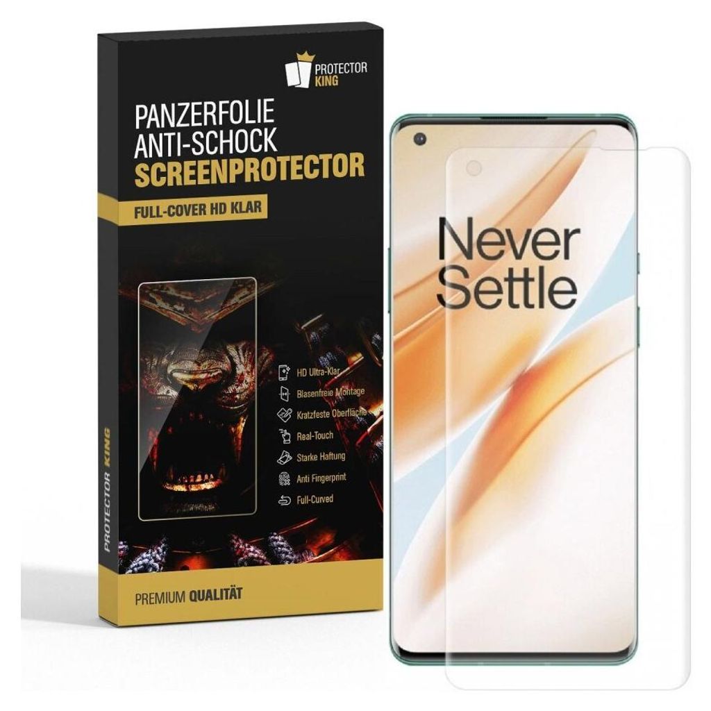 4x Panzerfolie für OnePlus 8 Pro FULL COVER PET Displayschutz Displayfolie KLAR