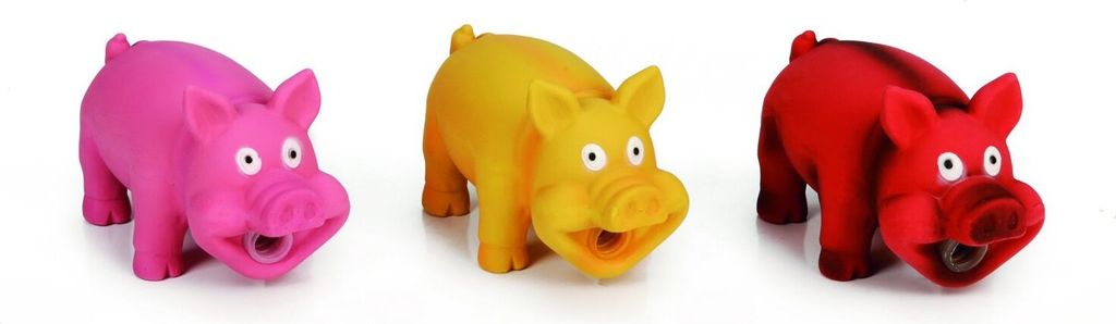 Beeztees Schweine - Hundespielzeug - Latex - Farblich sortiert - 16x10 cm