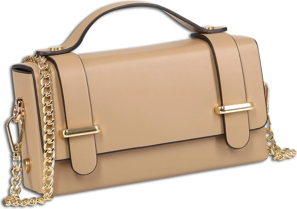 Sac à Main de Soirée Beige Foncé Toscanto, Petit Format Idéal Cérémonie