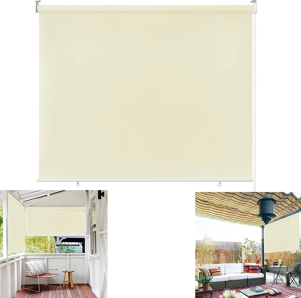 Store Extérieur Anti-UV et Coupe-vent 180x240cm, Toile Thermique Beige