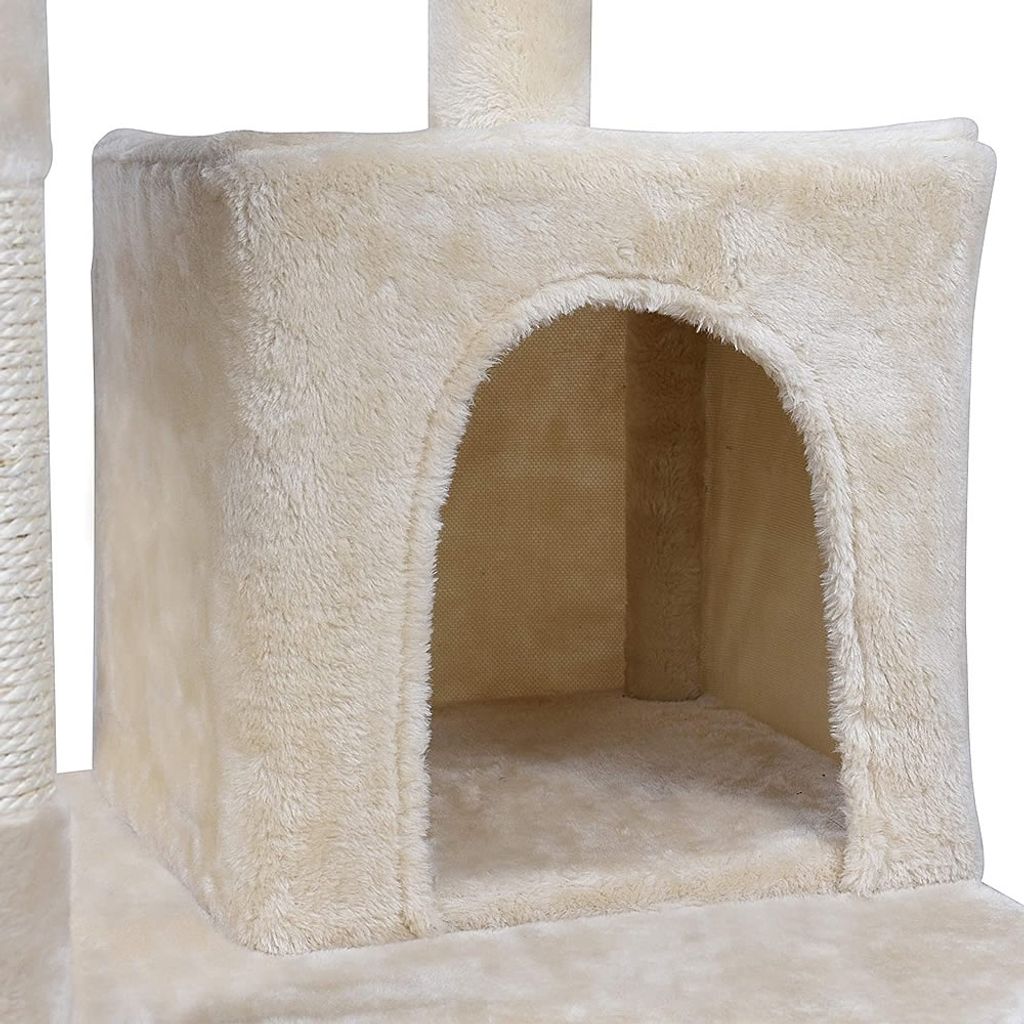Kratzbaum 121cm Katzenbaum Beige Katzenkratzbaum Katzen Produktbild 5