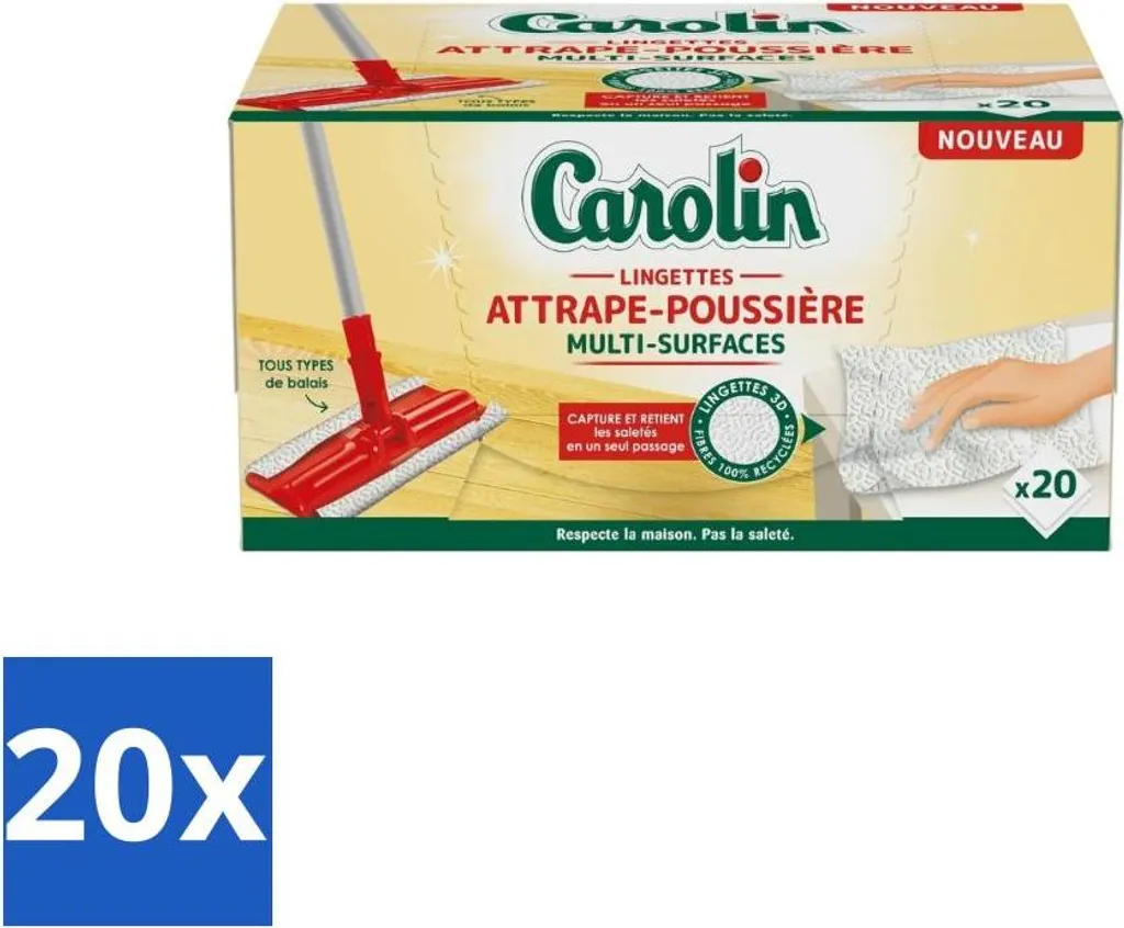 Salviette Carolin Antipolvere Multi-Superficie 20pz - Pulizia Rapida Casa