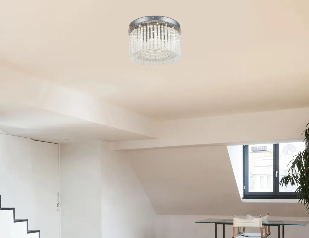 Plafonnier LED Moderne en Chrome - Éclairage de Plafond pour Salon