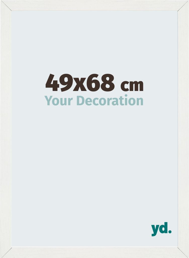 Bilderrahmen, 49x68 cm, Weiß Gemasert, MDF, Mura