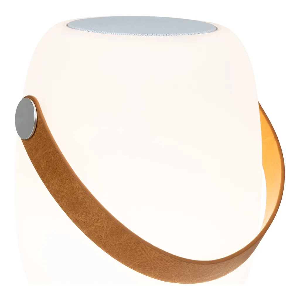 Lanterne de jardin LED rechargeable Cardiff blanche et haut-parleur - 2