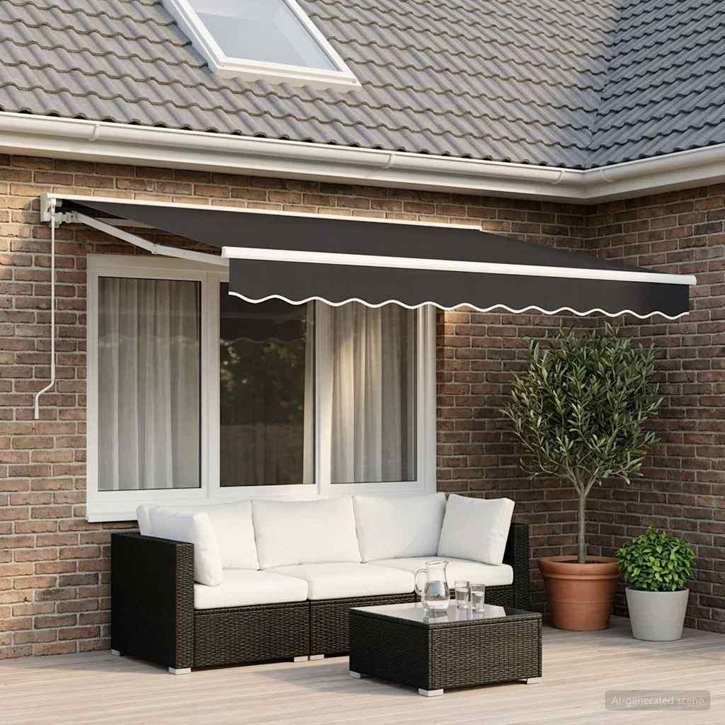 vidaXL Ersatzstoff für Markise Grau 300x250 cm Polyester Produktbild 