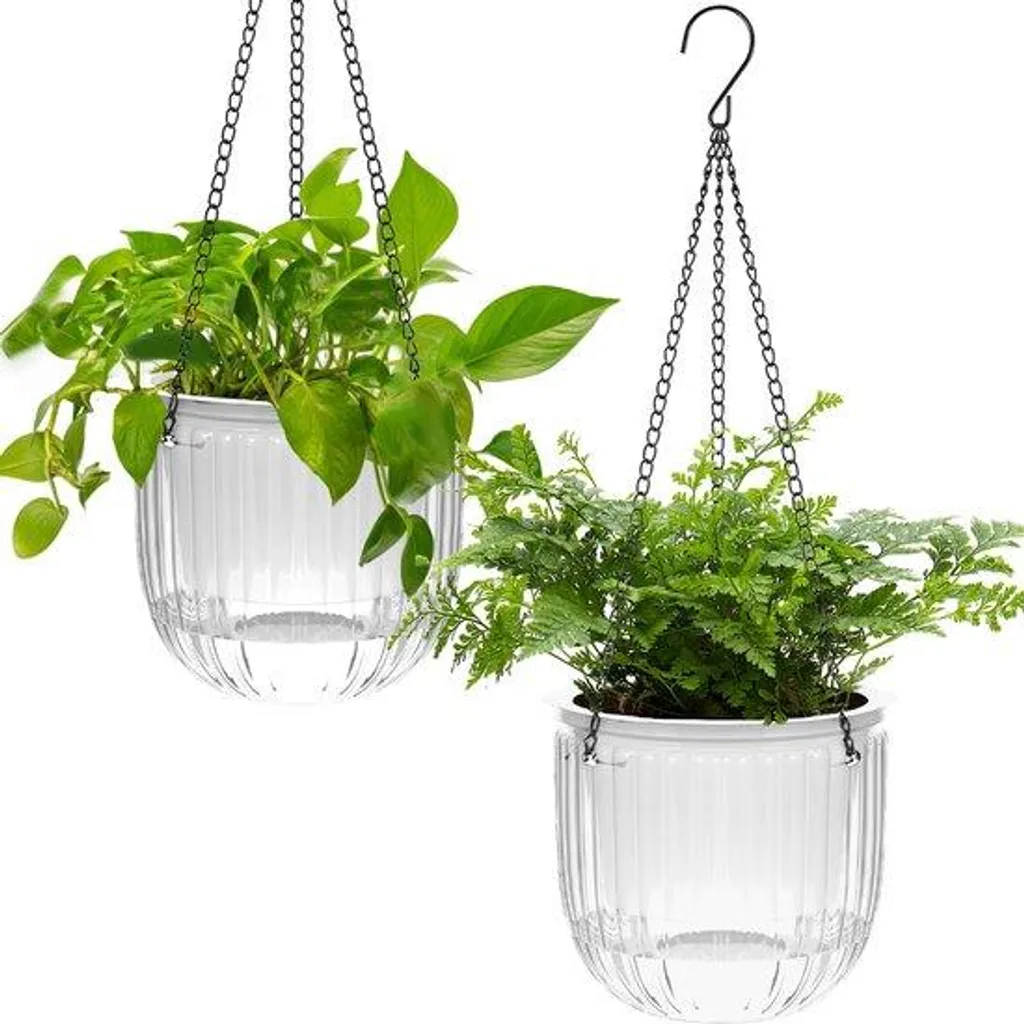 Suspension pour balcon et décoration murale blanche avec auto-arrosage x2