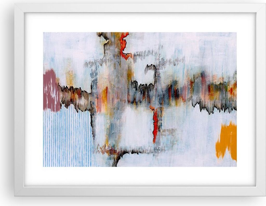 Gerahmtes Poster - Weißer Rahmen - Abstraktion modern - 40x30 cm - Wand Bild - Wanddeko - Wandbilder - Kunstposter - Wandposter - Bilderrahmen - B...