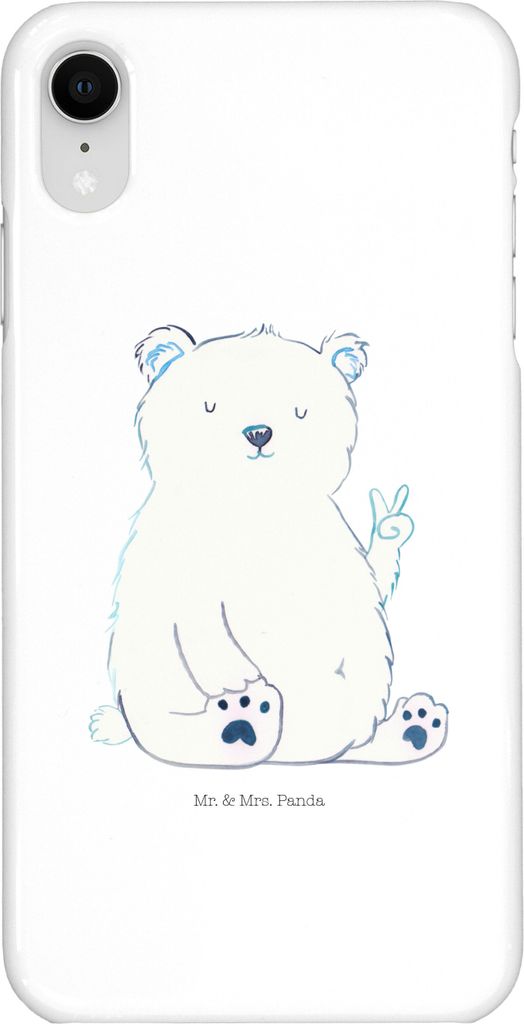 Mr. & Mrs. Panda Iphone XR Handyhülle Eisbär Faul - Weiß - Geschenk, Bär, Arbeit, Premium Kunststoff, Handy Case, Homeoffice, Teddy, Büro, Ent...