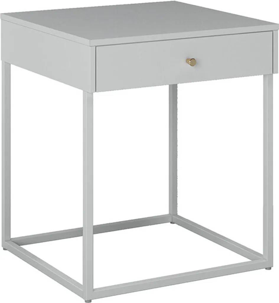 Table de Nuit Pops 1 Tiroir en Bois Blanc - Meuble de Chevet Compact
