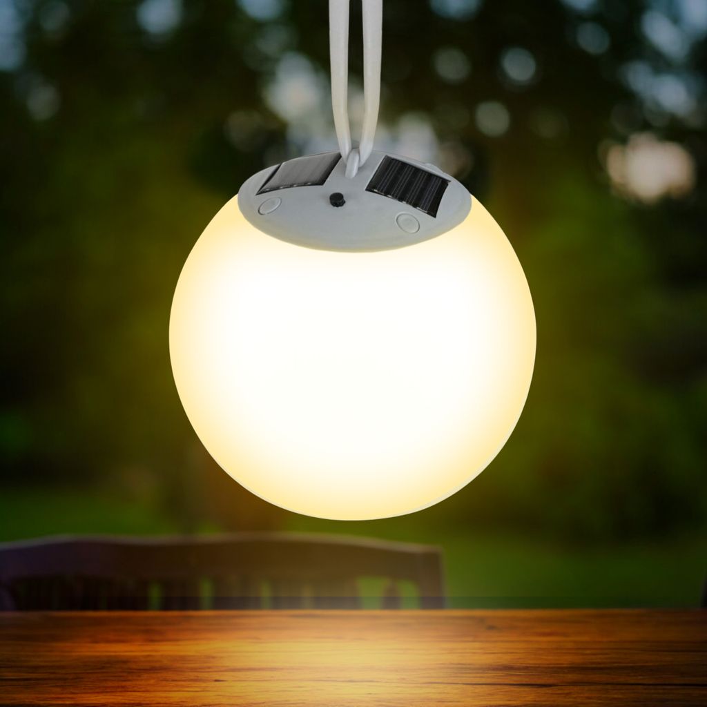 Premium Solar LED Hängeleuchte - 20 cm / 4 LED warm weiß - Produktbild 