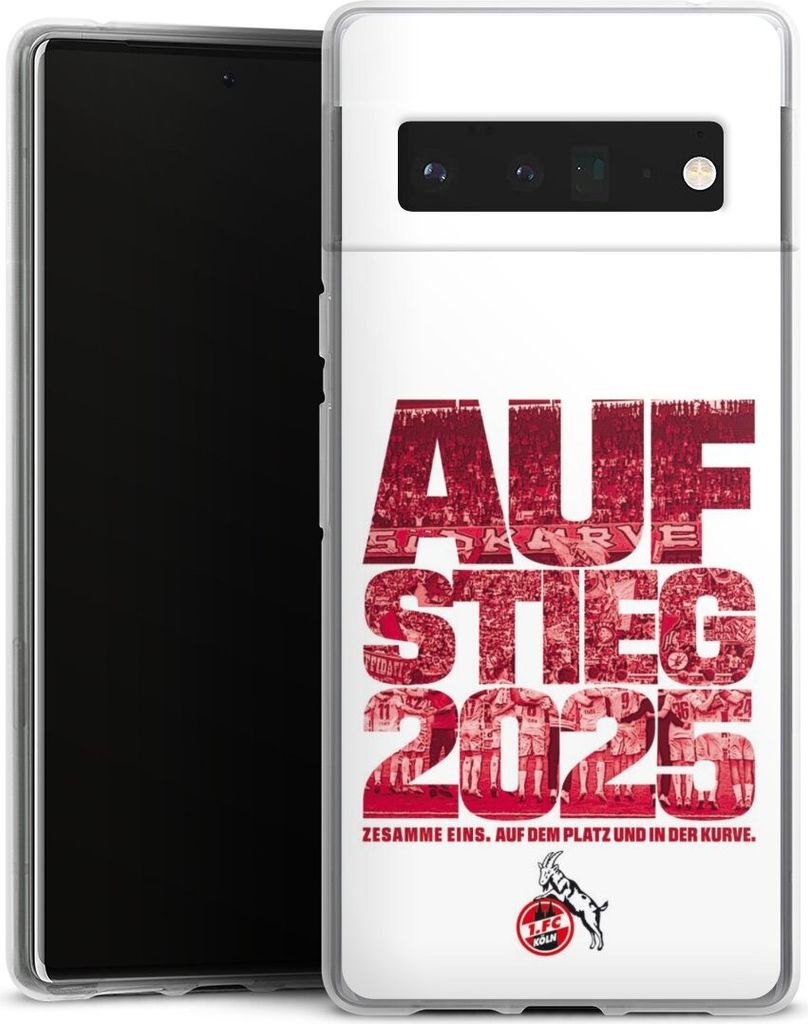 DeinDesign Handyhülle für Google Pixel 6 Pro Silikon Hülle Case Smartphone Schutzhülle 1. FC Köln Aufstieg Offizielles Lizenzprodukt