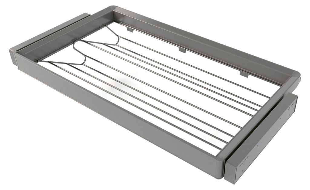 Emuca Satz aus Schuhschublade und ahmen für Schrank Quartz, mit Soft-Close- und Vollauszugsschienen, Modul 90 cm, Titan-Oberfläche