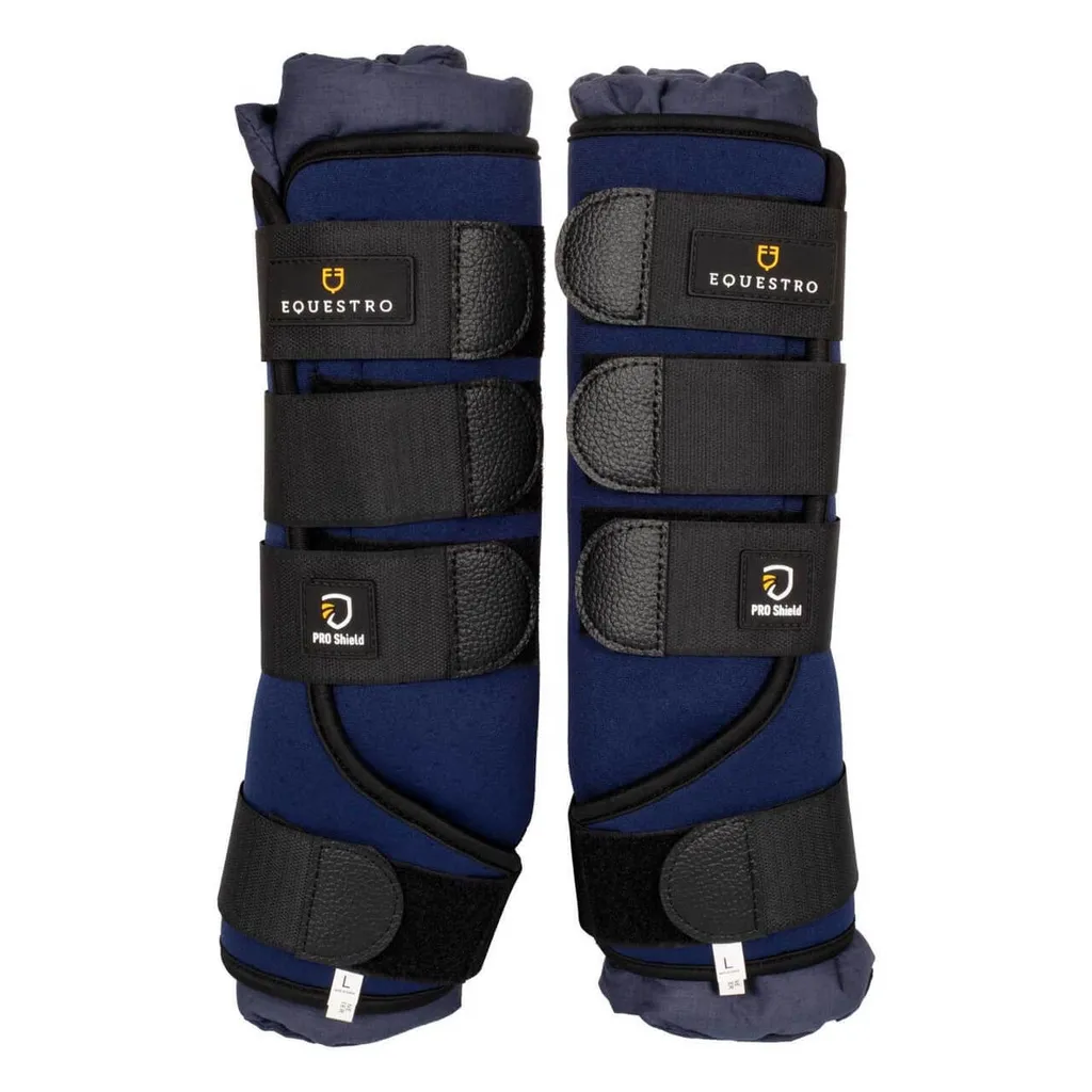 Guêtres d'écurie Equestro Stable Boots en néoprène Marine Taille L