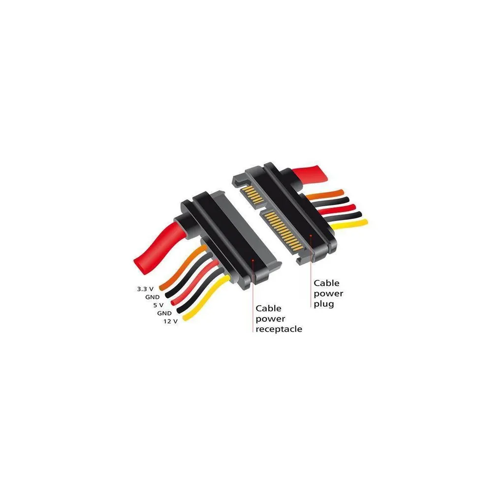 Rallonge de Câble SATA III Combiné Alimentation et Données 22 Pin 30cm - 4