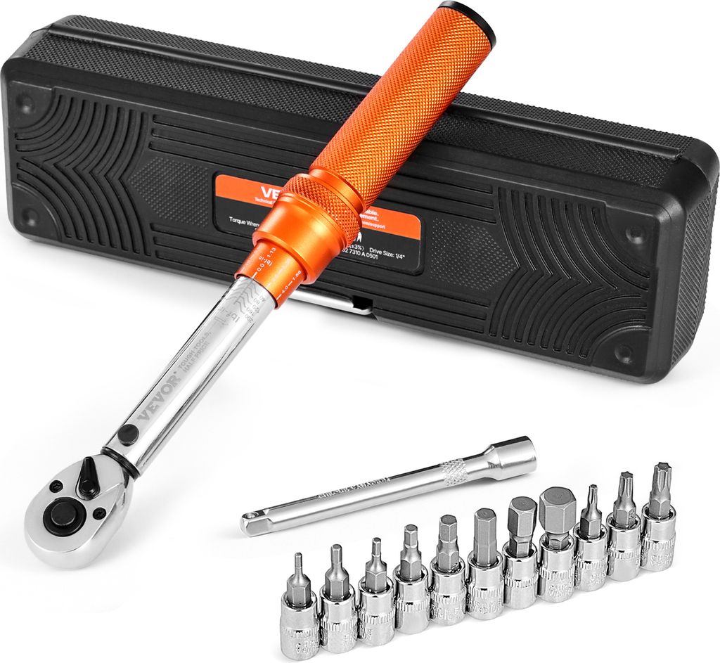 VEVOR 1/4 Zoll Antriebsdrehmomentschlüssel, 2,3–22,6 N.m, bidirektionaler Drehmomentschlüsselsatz, 72 Zähne ± 3 % hochpräziser legierter Sta...