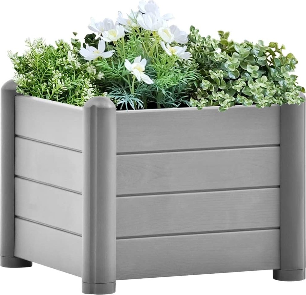 Möbel Garten-Hochbeet PP Stein Grau 43x43x35 cm - Beete 317579